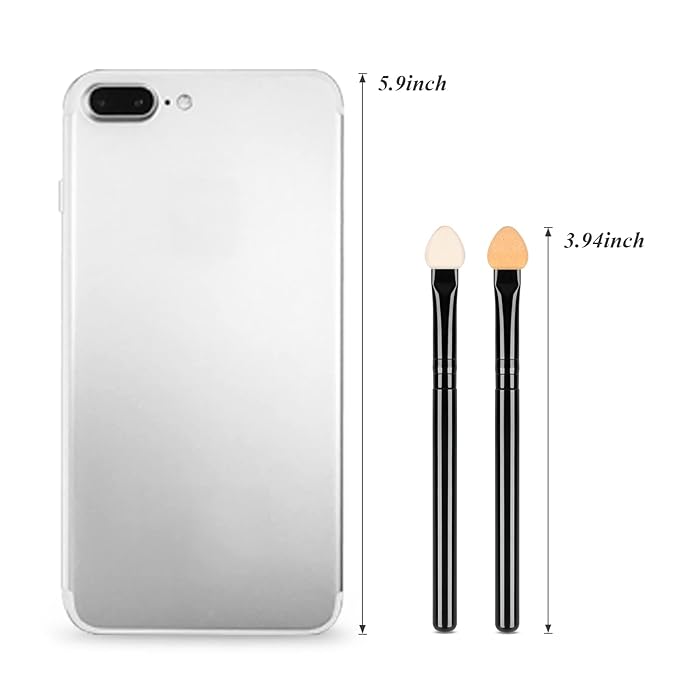 Foam Eyeshadow Applicators Double Sided Sponge Tip Reusable，20Pcs Professional Organic Long Handle Washable Makeup Eye Shadow Brush Set