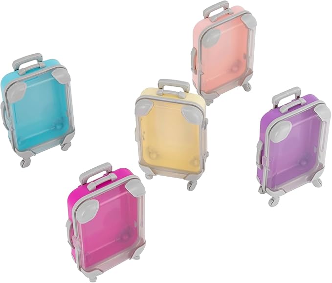 DMSIDN 12-Pack Mini Suitcase Party Favor Boxes - Colorful ABS Luggage-Style Storage for Candy, Jewelry & False Eyelashes - Cute Travel-Themed Gift Boxes for Weddings, Birthdays & Showers