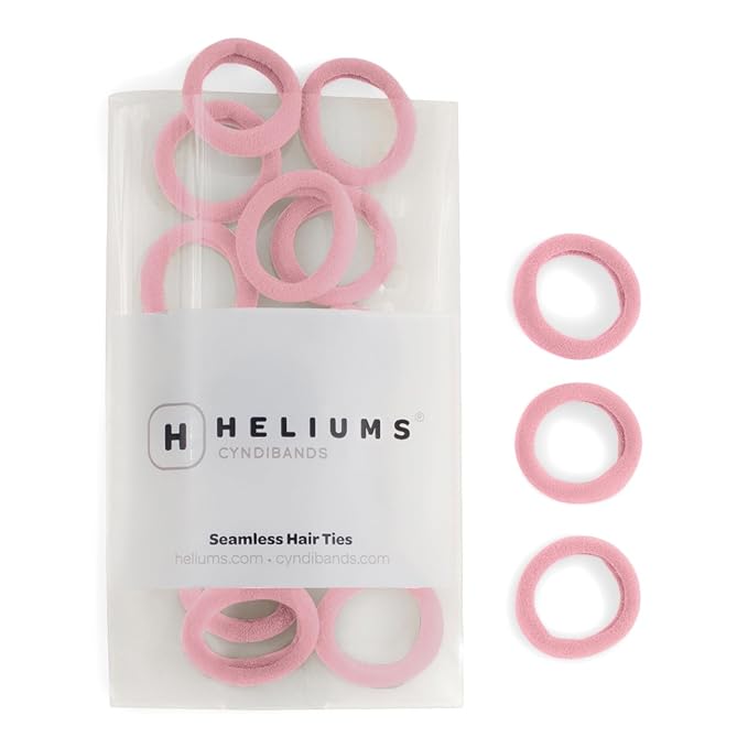 Heliums Small Soft Hair Ties - Light Pink - 1 Inch Mini Nylon Bands, No Damage Ponytail Holders for Kids, Braids, and Thin Hair - 30 Count