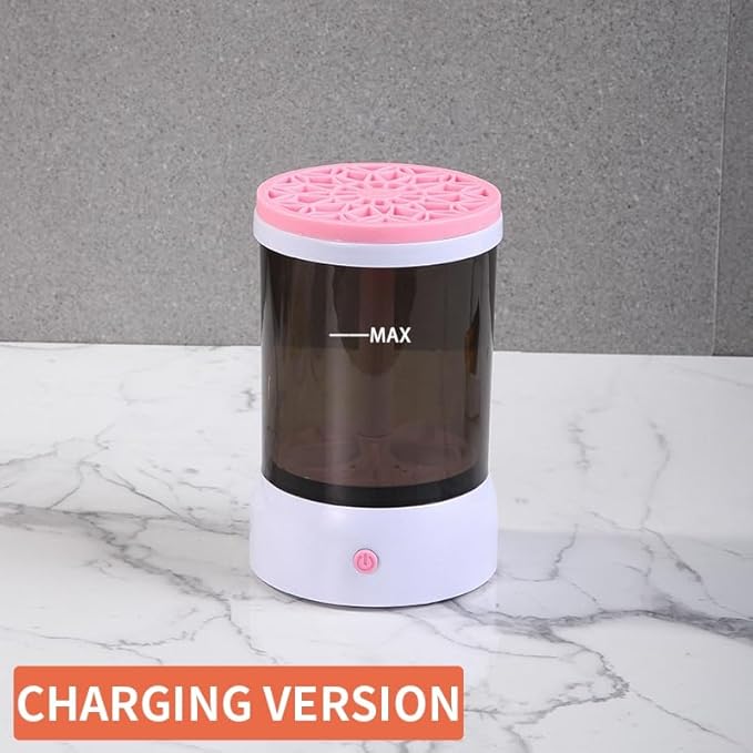 Electric Makeup Brush Cleaner,Upgrade Makeup Brush Cleaning Machine with 1200 mAh Rechargeable Automatic Silent Makeup Brush Washer for Makeup Brush Set and All Size Brushes (Pink)