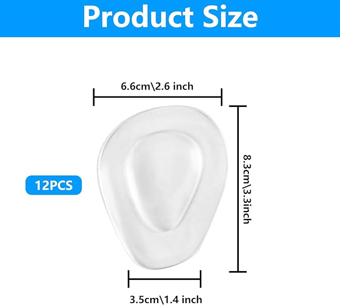 6 Pairs Metatarsal Pads Women Mens, Ball of Foot Cushions for Women Heels, Metatarsal Foot Pads for High Heel Inserts, Silicone High Heel Comfort Pads Insoles for Metatarsalgia Pads(Clear)