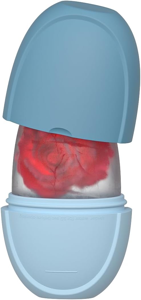 Ice Roller for Face, Ice Cube Facial Roller Massager, Reusable Silicone Face/Neck Ice Mold for Naturally Skin Care, De-Puff Eye Bags, Reduce Migraine Pain