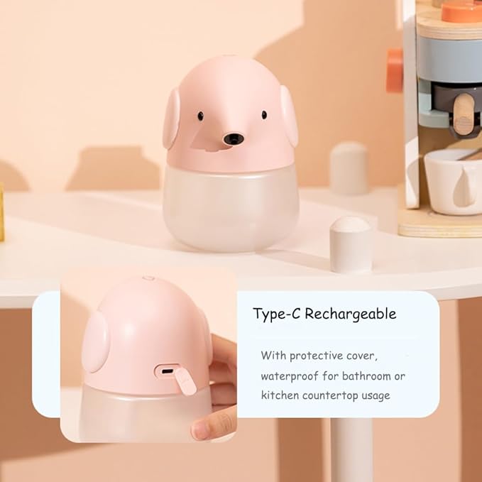 Automatic Soap Dispenser for Kids- Cute Elephant Touchless Foaming Hand Soap Dispenser, Waterproof & USB Rechargeable, 13.5oz/ 400ml for Bathroom Countertop, Kitchen, Preschool Children