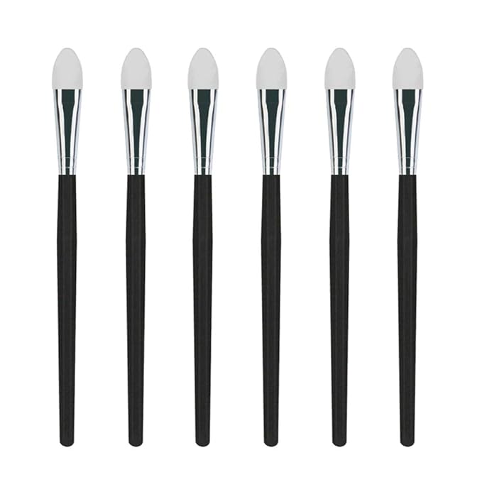 LORMAY 6 Pcs Silicone Eyeshadow and Lip Mask Makeup Brushes, Professional Tools for Applying crème or Liquid Eye Shadows and Lip Colors