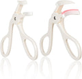 2 Style Eyelash Curlers, Plastic Eyelash Curler, Premium Cute Small Eye Lash Curler for No Pinching or Pulling Lash, Professional Makeup Tool for Eyelashes for Long Lasting (White)