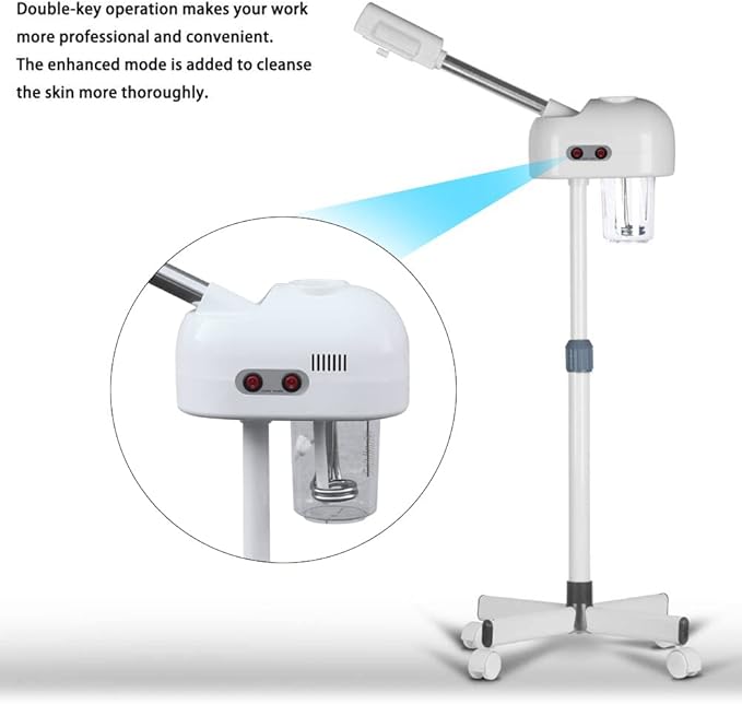 Facial Steamers, Hot Ozone Face Steamer on Wheels for Facial, Professional Skin Care Equipment, Esthetician Steamer for Salon Beauty and Spa, Mist Face Steamer for Skin Care