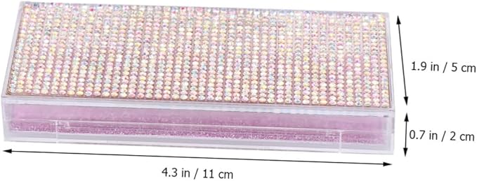 Shiny Eyelash Storage Case Set 2pcs Rhinestone Lash Containers Stylish Convenient