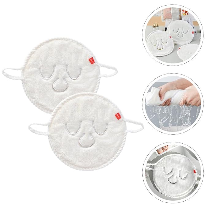 Beaupretty Hot Cold Facial Mask Towel 2Pcs Reusable Coral Fleece Moisturizing Spa Towels for Facial Care Steaming Compress for Skin Pore Cleansing and Relaxation