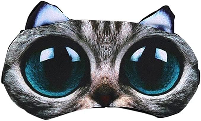 Generic BE 3 Pack Dog Cat Sleep Mask with Gel Mask Cold Warm Compress Cute Funny Blindfold Eye Cover Kids Women Men Gift (Cats4)