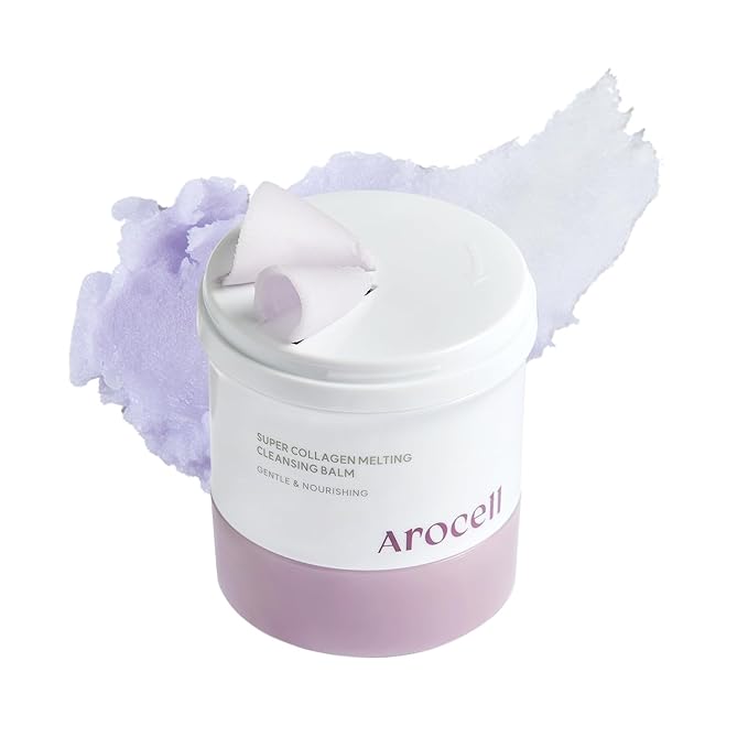 AROCELL Super Collagen Melting Balm 3.53oz – Korean Makeup Remover Balm for Blackhead Care, Deep Pore Care with Peptides Hydration, Nourishing Daily Face Wash Skincare | BSS Skincare Must-Have