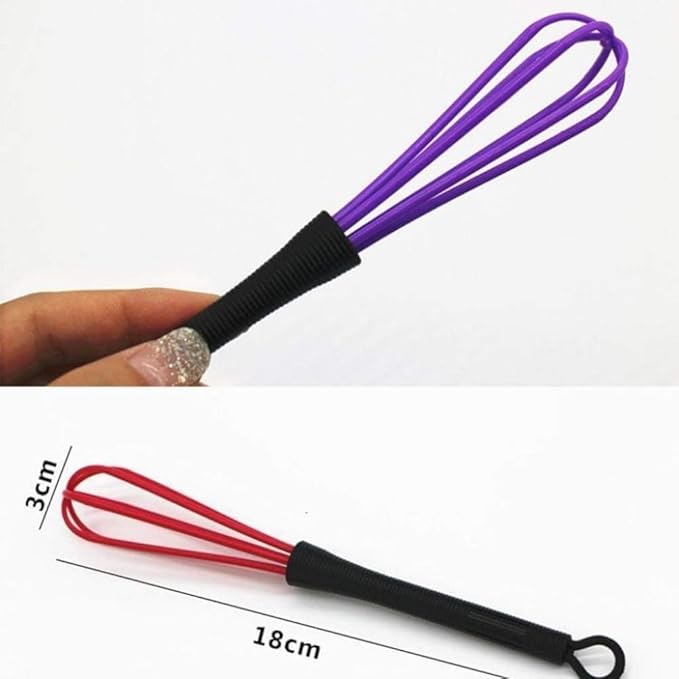 5Pcs Mini Hair Dye Mixing Whisks, Plastic Balloon Whisk for Salon Color Cream Blending, 7 x 1.2 Inch