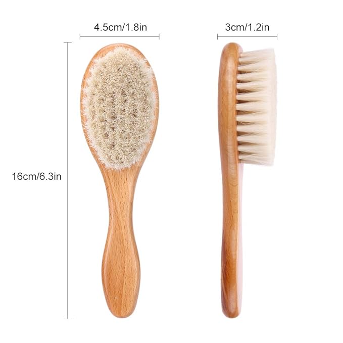 Barber Fade Brush, Beard Brush, Styling Cleaning Brush, Neck Duster Brush with Wooden Handle for Men Beard Styling Cutting Supplies (Short)