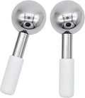 2 PCS Ice Globes for Face, Stainless Steel Ice Globe Face Lifting and Firming Tool, Ice Ball Face Skin Care, Smooth Metal Surface for Easy Cleaning (Silver)
