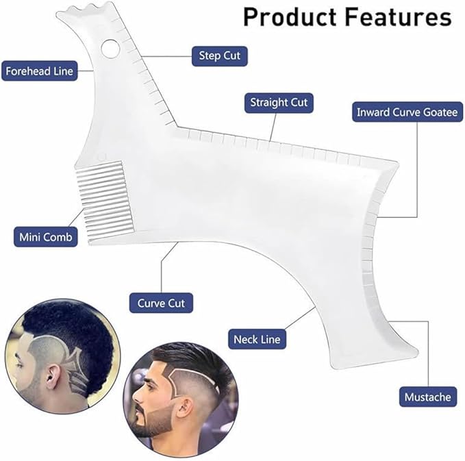 for Men's Beard Shape Trimmer & Men's Hair Design Tools,Men's Beard Styling Tools Set,Casual Men's Beauty Care,Men's Beard Trimmer(Black)