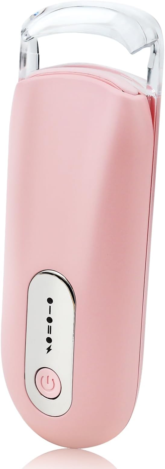 Heated Eyelash Curler for Natural Lashes 2-Level Adjustable Temperature Mini Electric Lash Curler Fast 3-Second Heat Up 24 Hours Long-Lasting Curl
