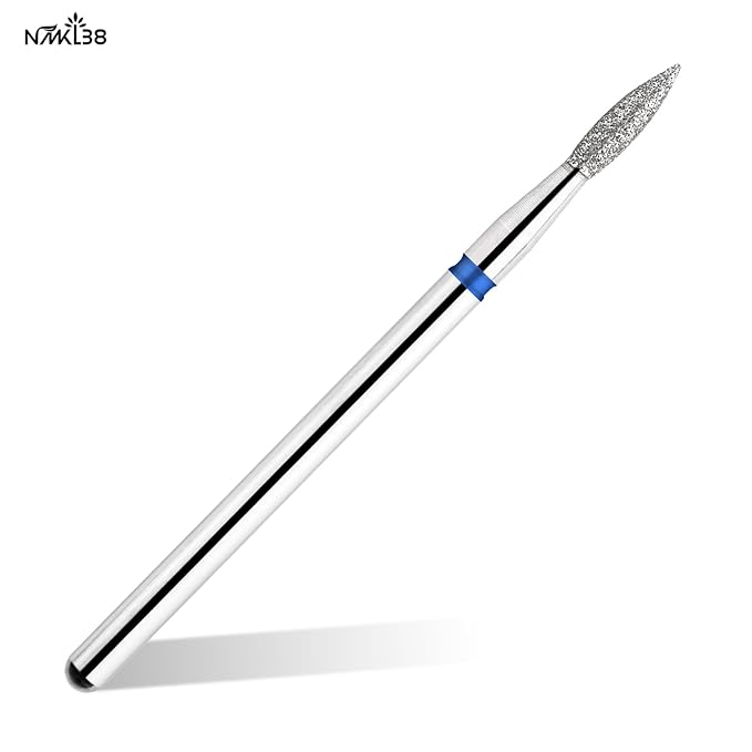 NMKL38 Cuticle Nail Drill Bits Flame Shape 3/32” Professional Safety Cuticle Clean Tool Dead Skin Remover Manicure