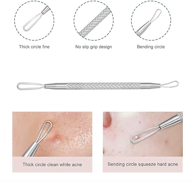 Professional Blackhead and Blemish Remover -Pimple Comedone Removal 2-in-1 Extractor Tool -by La Chat (Short)