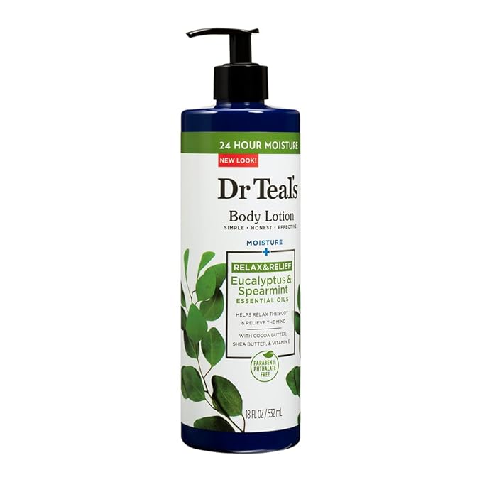 Dr Teal's DCP Products Body Lotion Moisture Rejuvenating Eucalyptus & Spearmint, 16 fl oz Pack of 4 (Yes)
