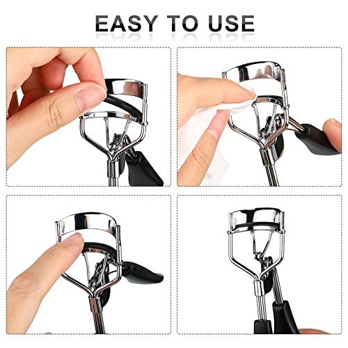 Mudder 80 Pieces Eyelash Curler Refills Eyelash Curler Pads Silicone Rubber Replacement Refills Pads for Universal Eye Lash(Black)