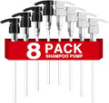 8-Pack Shampoo Pump for Liter 33.8 oz Shampoo and Conditioner, Pump Dispenser Fits Most Salon Bottles with 1.1 inch Opening, Black & White Replacement Pump for Soft Hair Products, Body Wash, Lotion