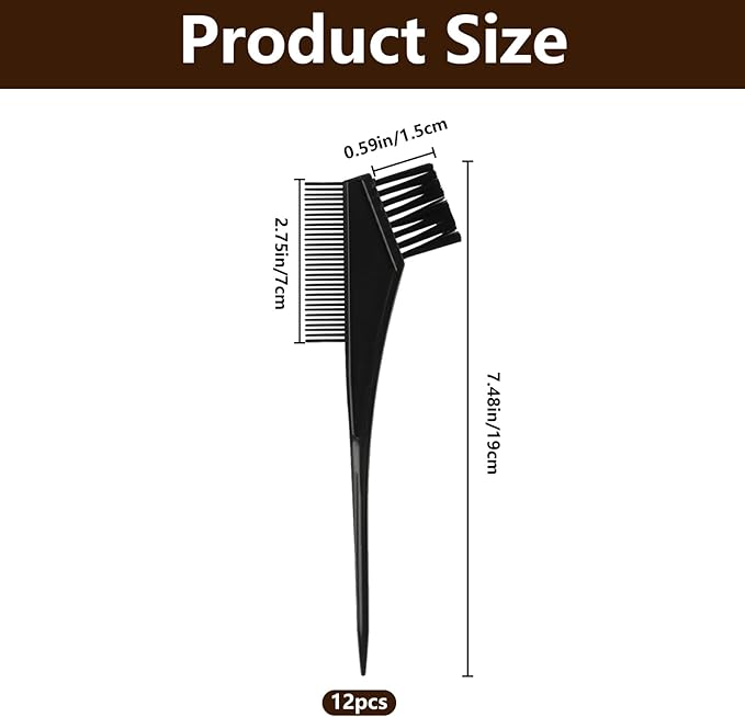 12 Pcs Hair Dye Brush Applicator Kit, Double Head Hair Color Brushes for Women Men, Hair Coloring Brush SetHair Dye Applicator Brushes, Tint Dyeing Dying Tools Kits