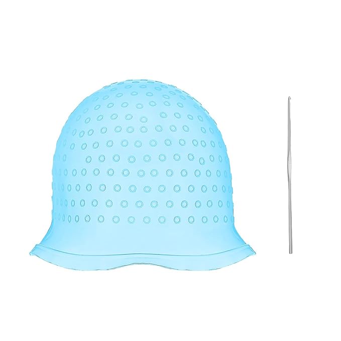 1 Pieces Professional Reusable Hair Coloring Highlighting Cap, Reusable Salon Coloring Tool, White, Blue, Pink (Pink)