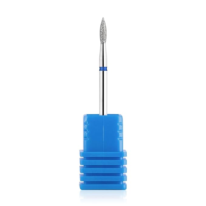 NMKL38 Cuticle Nail Drill Bits Flame Shape 3/32” Professional Safety Cuticle Clean Tool Dead Skin Remover Manicure