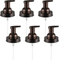 Amolliar Mason Jar Foaming Soap Dispenser Pump Lids, Foaming Pump Replacement Kit for Pint Regular Mouth Mason Jar, Refill Hand Soap, Waterproof Labels, Kitchen Bathroom Farmhouse Decor, Bronze 6 Pack