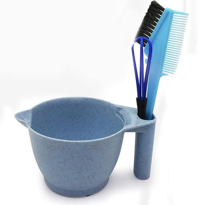 Beaupretty 2pcs Tint Bowl Mixing Bowls Hair Dye Bowls with Handle for Hair Color Mix for Barber Salon Home Blue