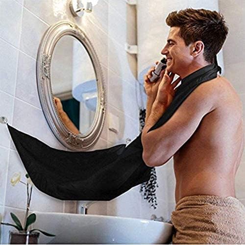 Beard Bib Apron, Beard Trimming Catcher for Men Shaving Hair Clippings Non-Stick Waterproof Grooming Cloth