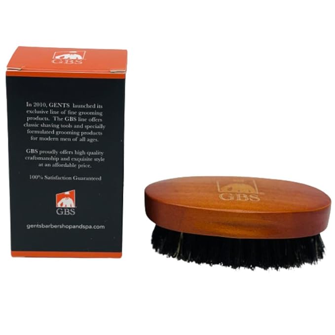G.B.S 2 Pack Beard Travel Brush with Boar Bristles Great for Dry or Wet Beards Distributes Balm, Oil for Growth and Shine and Softness Professional Durable Camping
