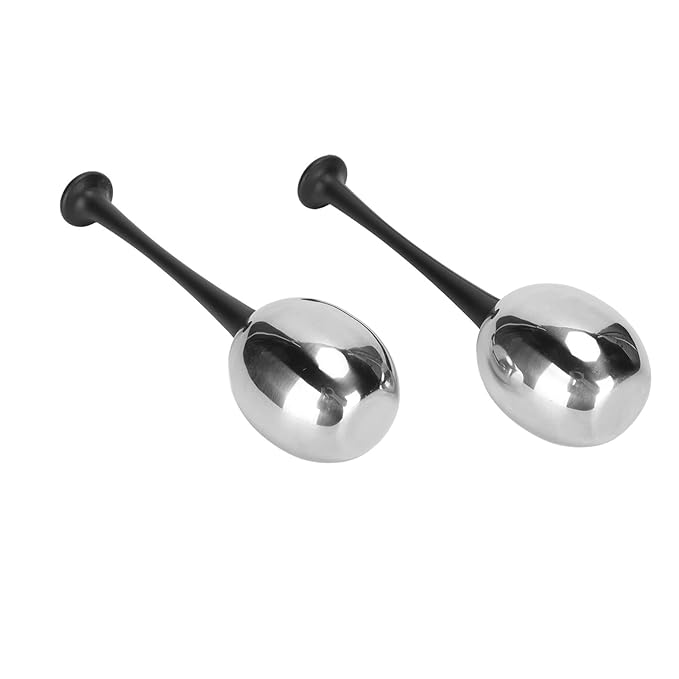 2-Piece Stainless Steel Facial Ice Ball Set - Soothes Skin, Reduces Puffiness & Eliminates Fine Lines, a Skincare Essential, Portable Design, 20ml Cooling Solution, Perfect (Black Handle)