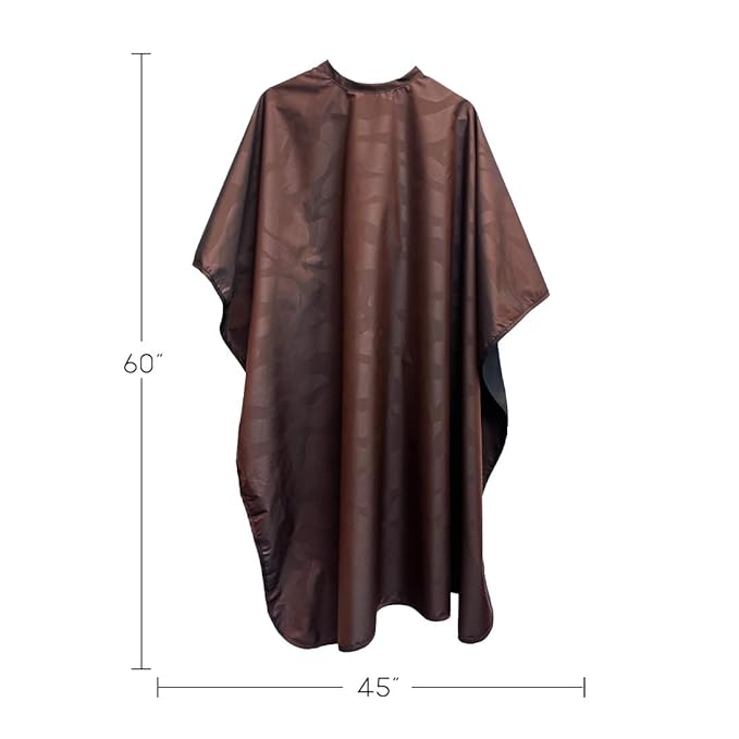 Betty Dain Bleach-proof All Purpose Styling Cape, Material Defends Against Bleach Stains, Color Proof, Chemical Proof, Waterproof, Lightweight Embossed Nylon, Brown
