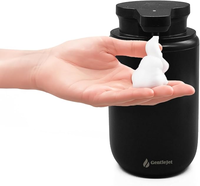 SimpleFoam Automatic Foaming Soap Dispenser – Touchless Sensor, USB-C Rechargeable, IPX5 Waterproof, Dual Output for Bathroom Kitchen Sink, ABS Compact Design