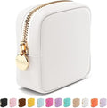 Embla Small Makeup Bag for Purse, Mini Waterproof Nylon Cosmetic Pouch, Durable and Lightweight Travel Toiletry Bag with Smooth Zipper, White