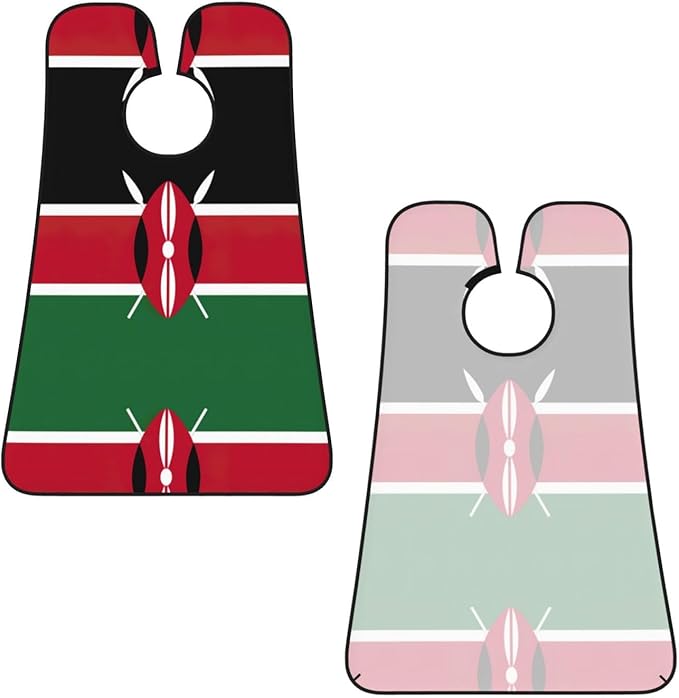 Flag Of Kenya Print Beard Bib Apron For Men, Beard Hair Catcher For Men Shaving Trimming,Beard Cape Cloth