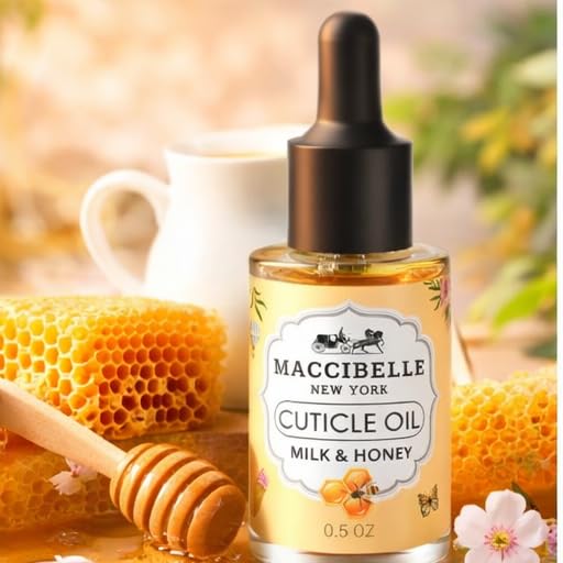 Maccibelle Cuticle Oil 0.5 oz - Heals Dry Cracked Cuticles (Milk and Honey, 0.5 Fl Oz)