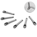 Tekson 6 Pieces Metal Cosmetic Skincare Spatula, Mini Mask facial Reusable Scoop, Makeup Beauty Spoons for Cream, Lotions, Moisturizers(Black)