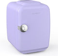 CROWNFUL Mini Fridge, 4 Liter/6 Can Portable Cooler and Warmer Personal Refrigerator for Skin Care, Cosmetics, Beverage, Food,Great for Bedroom, Office, Car, Dorm(Purple)