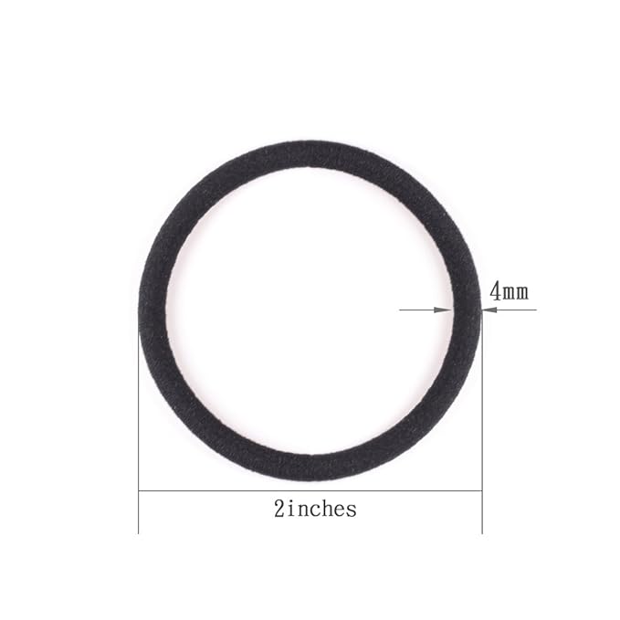 120 Pieces Black Hair Ties for Thick and Curly Hair Ponytail Holders Hair Elastic Band for Women or Men(4mm)