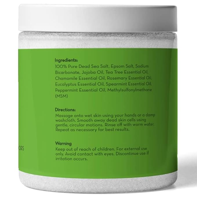 Pure Body Naturals Tea Tree Oil Foot Scrub, 12 ounces - Cleanses and Exfoliates - Attacks the Cause of Smelly Feet - Great for Athletes