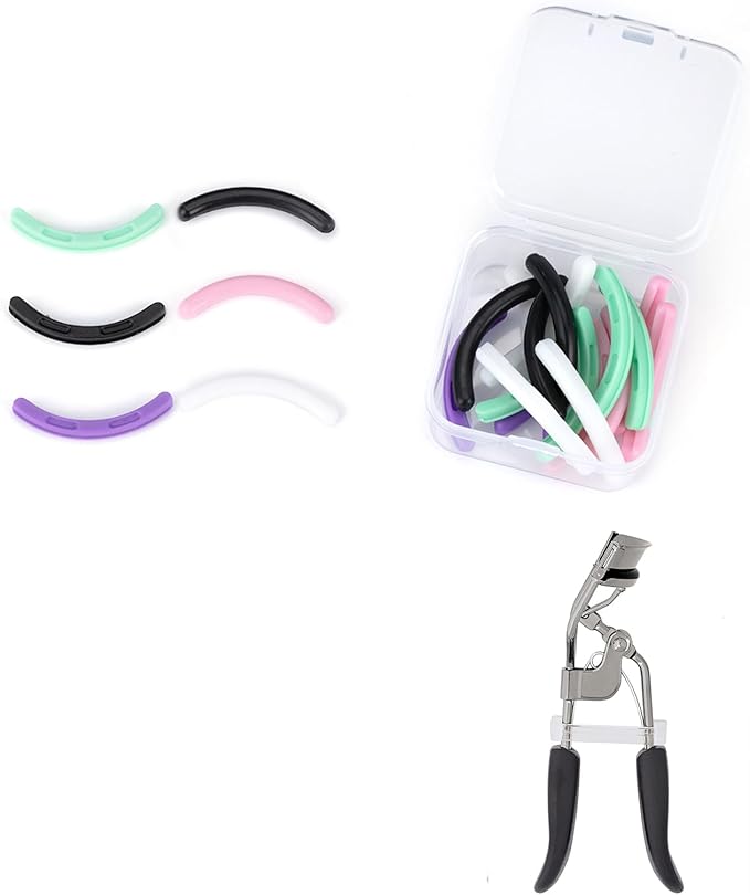 Eyelash Curler Refills Compatible with e.l.f.,Eyelash Curler Pads 24PCS,Silicone Lash Curler Refill Pads Compatible with e.l.f. (Colorful)