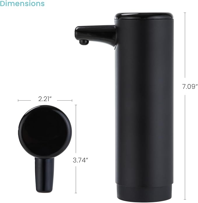 Home Zone Living Foaming Hand Soap Dispenser with Matte Black Outer Cover, Refillable Pump for Kitchen and Bathroom Sinks