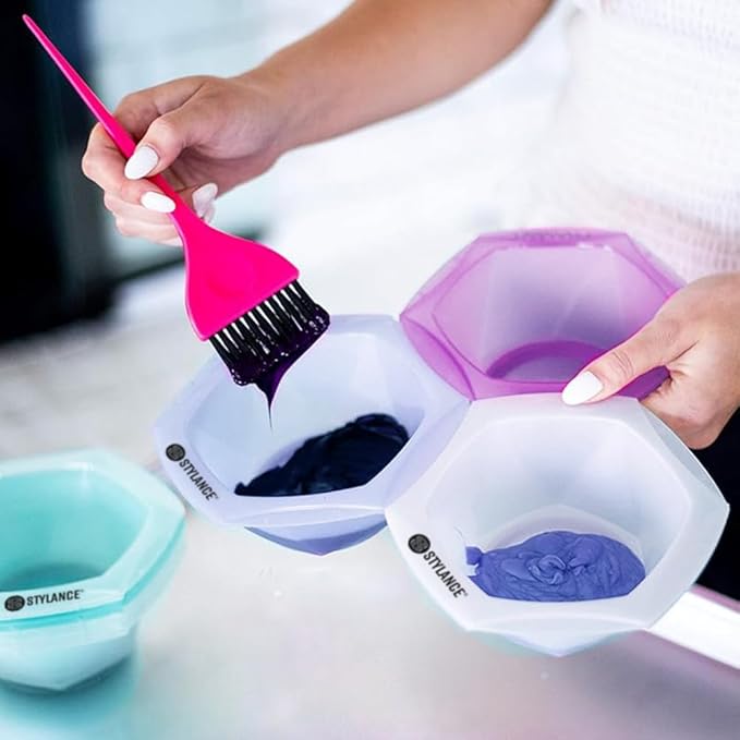 Multi-Colored Connect & Color Bowl Set, Hair Color Mixing Bowls, Hair Bleach, Hair Dye, Coloring kit,Color Palette, 7 Pack