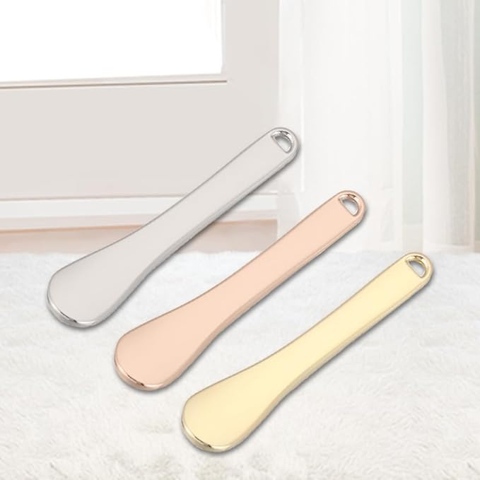 3 Pack Metal Cosmetic Spatulas,Mini Makeup Spoon,Eye Cream Applicator,Facial Cream Mask Scoop Tool,Beauty Spatulas for Facial Cosmetic Face Mask(Gold, Silver, Rose Gold)