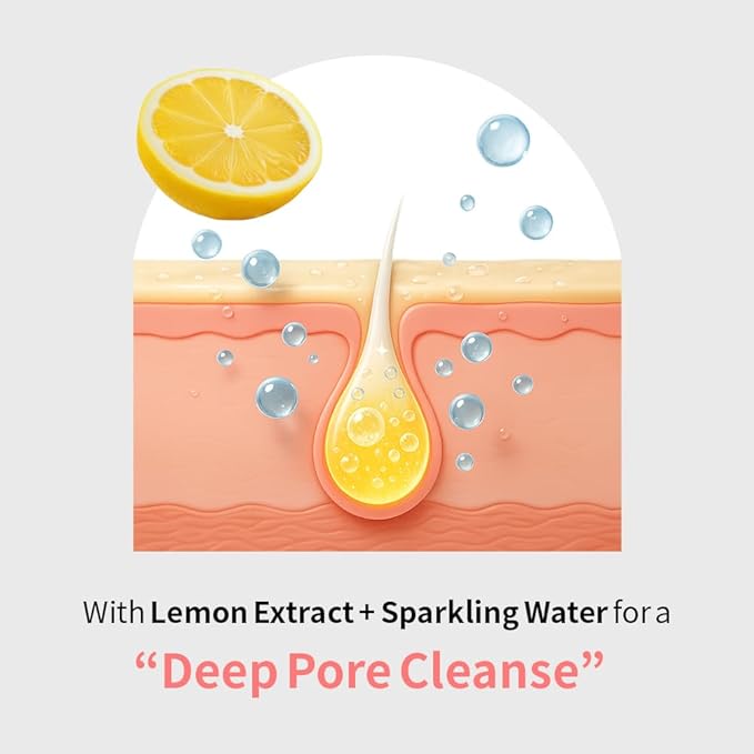 Secret Key Lemon Sparkling Cleansing Balm 5.07 fl. oz. (150ml), Makeup Remover, AHA BHA, Deep Cleansing, Korean Face Cleanser