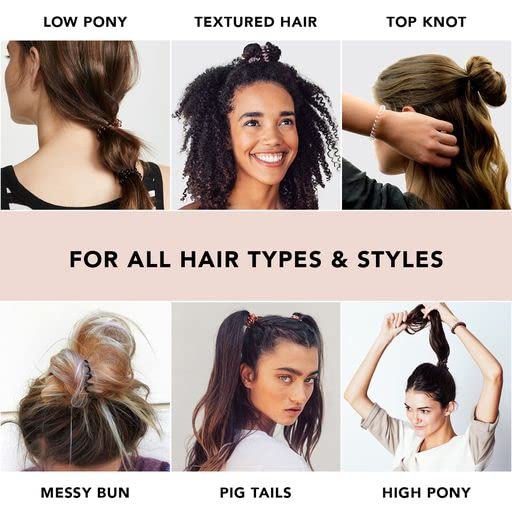 Kitsch Spiral Hair Ties for Women – Coiled Plastic Hair Ties No Damage, Ponytail Holders for Thick and Thin Hair – Creaseless and Dent-Free, Phone Cord Style | Ideal Gifts for Women - Clear, 4 Pcs