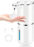 Automatic Foaming Soap Dispenser,Touchless Soap Dispenser with 4 Adjustable Foam Levels,Wall Mounted and USB Rechargeable,12.8oz Large Capacity for Bathroom,Kitchen Sink,Dish Soap