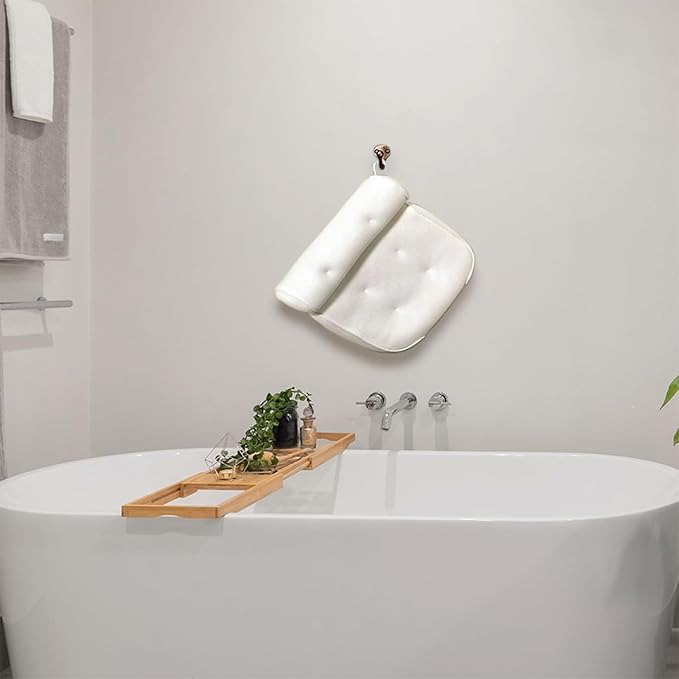 AYANG Bath Pillow for Bathtub, Bath Pillows for Tub with 4D, Non Slip Bath Neck Spa Pillows Headrest Cushion for Back, Bath Pillow Fit Hot Tub, Easy to Wash, Spa Gifts Bathtub Accessories