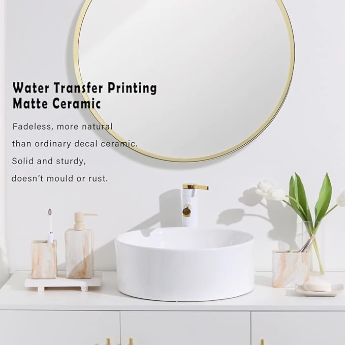 Bathroom Accessories Set 4 Pcs Marble Look Sets Toothbrush Holder Soap Dispenser Counter Top Ceramic Bathroom Decor Set Beige